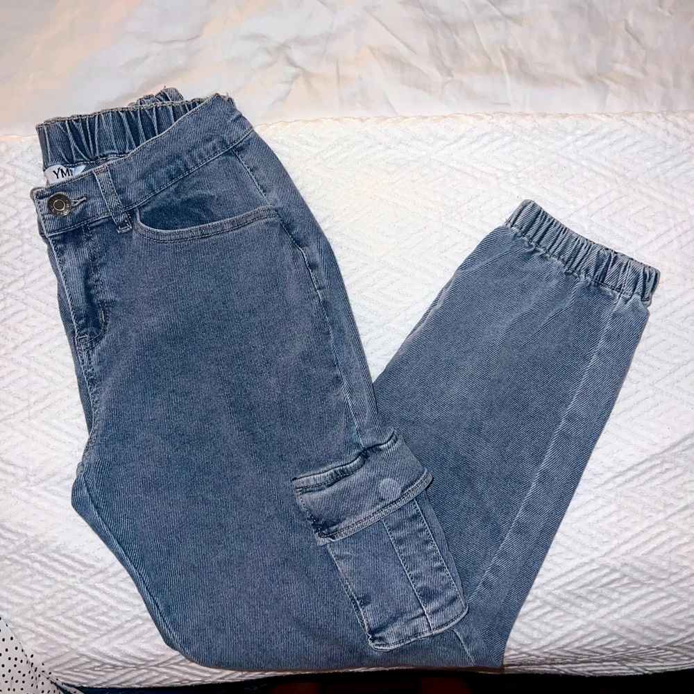 *BUNDLE* Cargo Denim Joggers + A&F top + Zara t-shirt